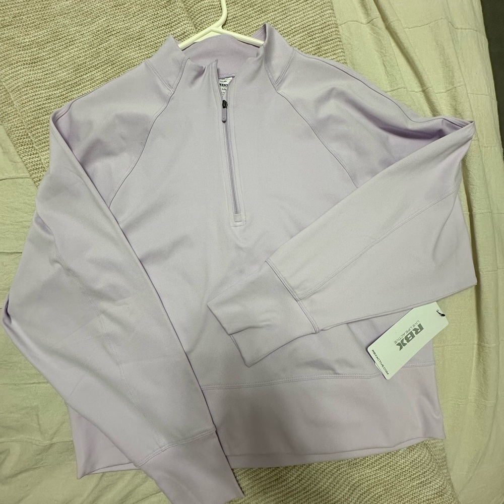 Lavender Quarter-Zip crop Pullover